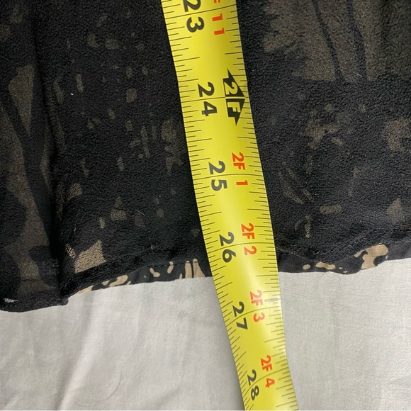 Vintage Anne Carson Chiffon Skirt Sz 12 Black Sheer Layered Floral Whimsigoth - Picture 8 of 8